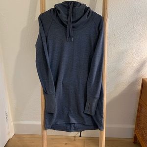 Athleta tunic cowl hoodie blue XS